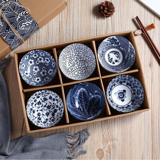 Aisora Japanese Ceramic Rice Bowl Set