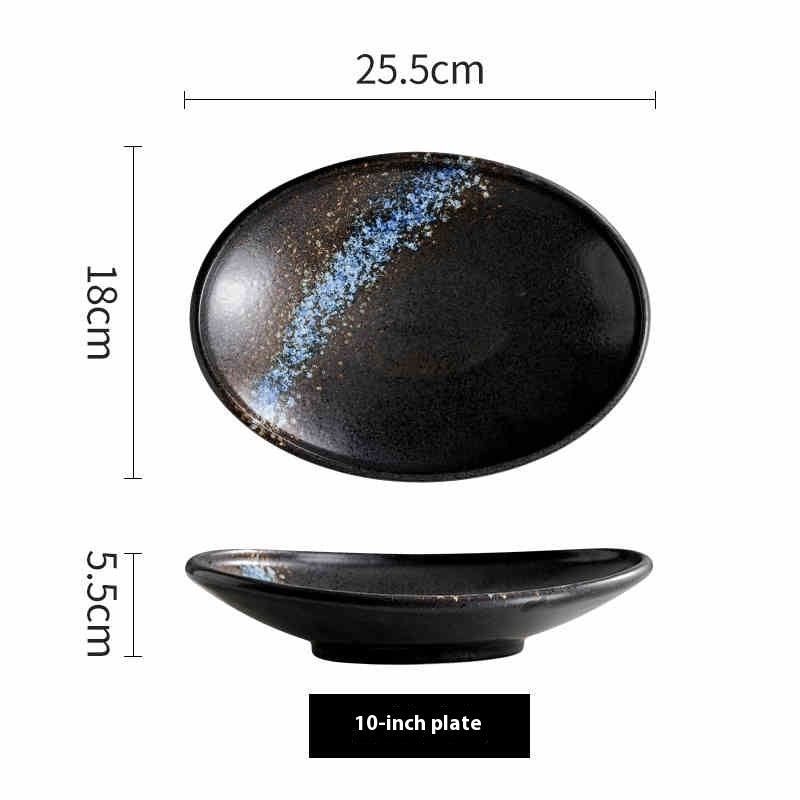 Aomizu 10-Inch Porcelain Oval Plate | Colored Glaze Finish