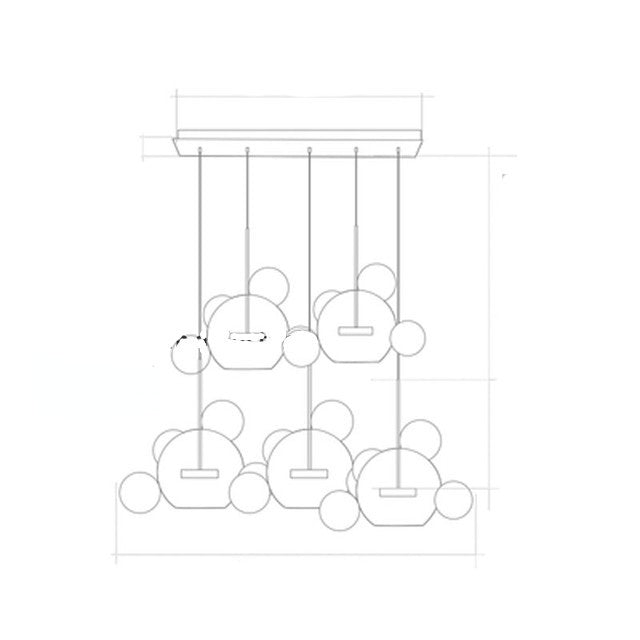 Norival Gold Bubble Chandelier