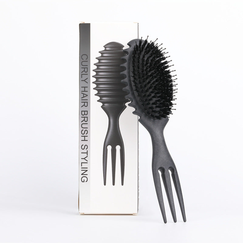 Curl Defining Bounce Hair Brush Boar Bristle Detangling Shaping Hairpick Hairbrushes