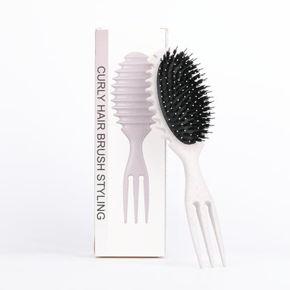 Curl Defining Bounce Hair Brush Boar Bristle Detangling Shaping Hairpick Hairbrushes