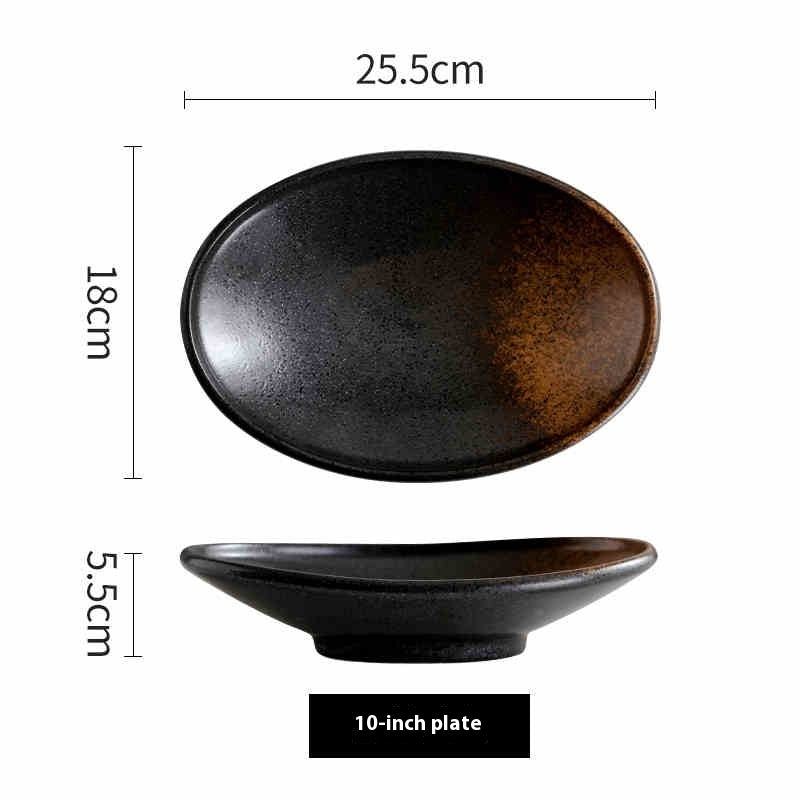 Aomizu 10-Inch Porcelain Oval Plate | Colored Glaze Finish