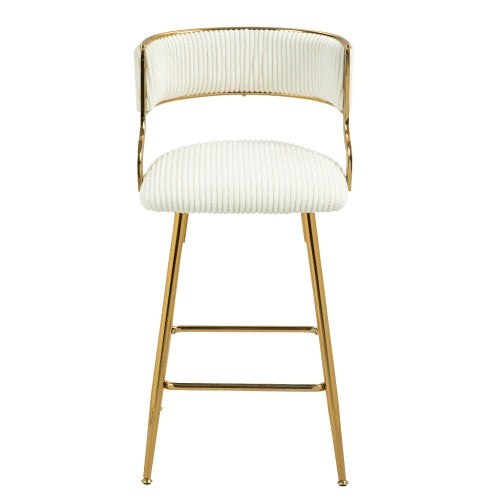 Aurella 26" Corduroy Bar Stool Set