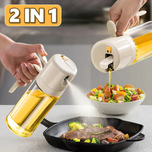 Elvora Automatic Olive Oil Spray Bottle | 550ml Glass | Dual Spray & Pour Design