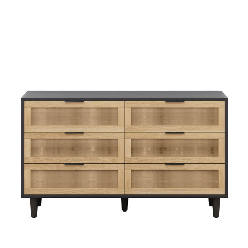 Brenvara 6-Drawer Rattan Dresser