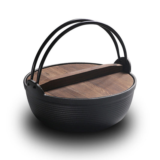 Haiku Multifunctional Japanese Cast Iron Stew Pot with Fir Wood Lid