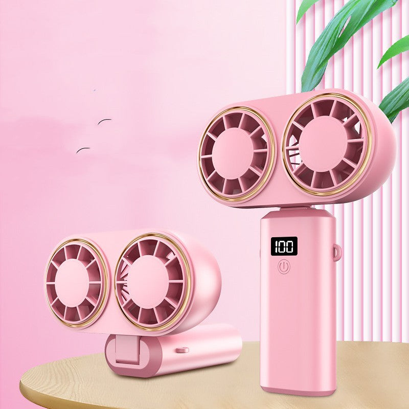 USB Portable Handheld Mini Fan ,Foldable, 5 Speed, USB Rechargeable, Display Screen