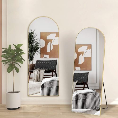 Seraphine Mirror — 65" Arched Gold Full-Length Mirror
