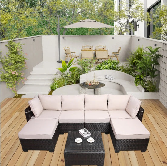 Terrace 7-Piece Outdoor Garden Patio Furniture Set