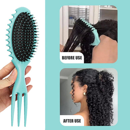 Curl Defining Bounce Hair Brush Boar Bristle Detangling Shaping Hairpick Hairbrushes