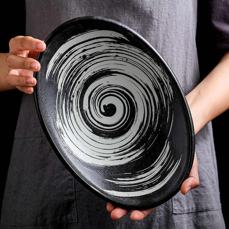 Aomizu 10-Inch Porcelain Oval Plate | Colored Glaze Finish