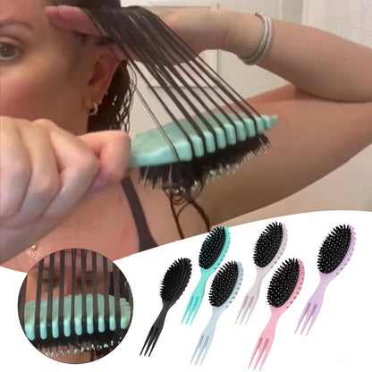 Curl Defining Bounce Hair Brush Boar Bristle Detangling Shaping Hairpick Hairbrushes