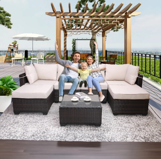 Terrace 7-Piece Outdoor Garden Patio Furniture Set