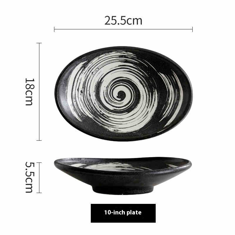Aomizu 10-Inch Porcelain Oval Plate | Colored Glaze Finish