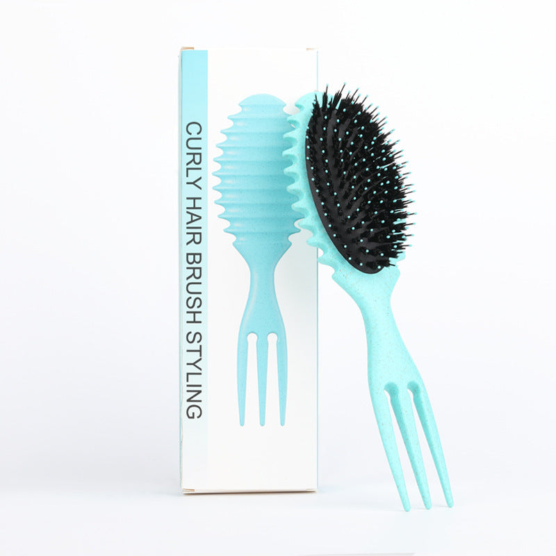 Curl Defining Bounce Hair Brush Boar Bristle Detangling Shaping Hairpick Hairbrushes