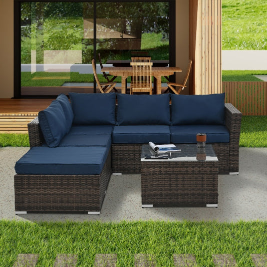 Halston 4-Piece Wicker Patio Conversation Set