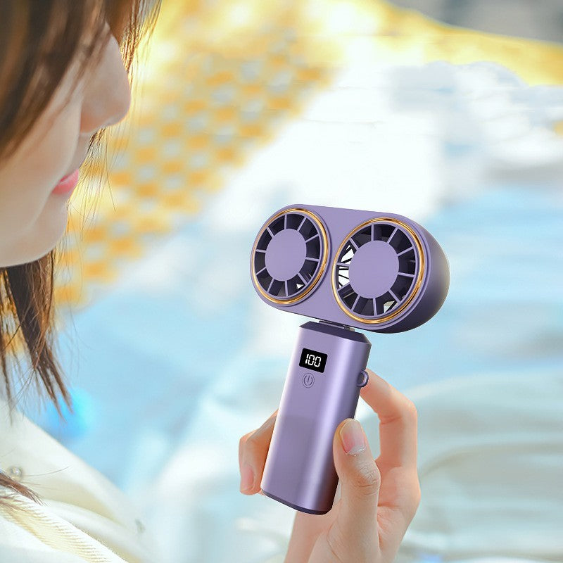 USB Portable Handheld Mini Fan ,Foldable, 5 Speed, USB Rechargeable, Display Screen