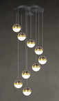 Skynova Nordic Staircase Chandelier – Tricolor LED Luxury for High Ceilings