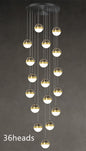 Skynova Nordic Staircase Chandelier – Tricolor LED Luxury for High Ceilings
