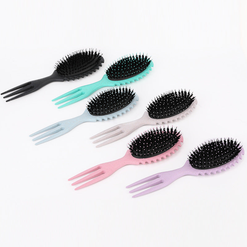 Curl Defining Bounce Hair Brush Boar Bristle Detangling Shaping Hairpick Hairbrushes