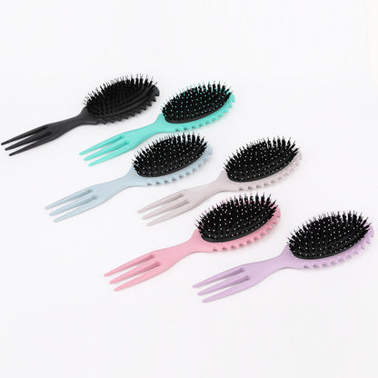 Curl Defining Bounce Hair Brush Boar Bristle Detangling Shaping Hairpick Hairbrushes