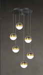 Skynova Nordic Staircase Chandelier – Tricolor LED Luxury for High Ceilings