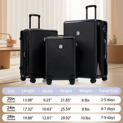 GlideGuard 3-Piece Hard Shell Luggage Set | ABS+PC with TSA Lock