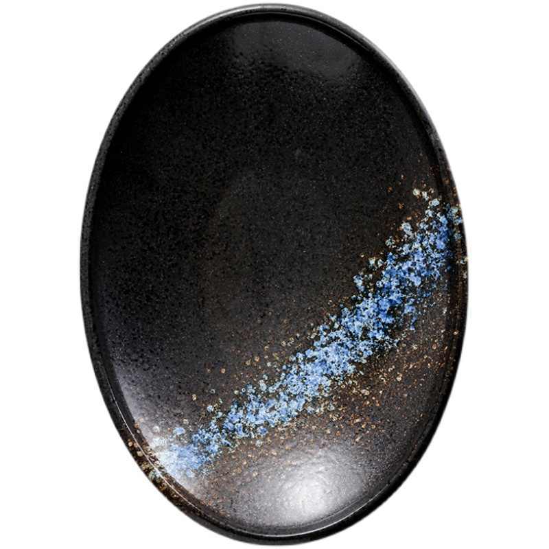 Aomizu 10-Inch Porcelain Oval Plate | Colored Glaze Finish