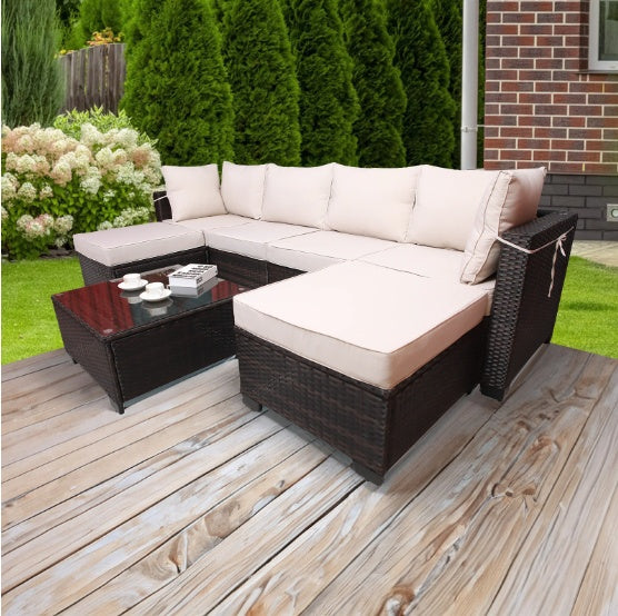Terrace 7-Piece Outdoor Garden Patio Furniture Set