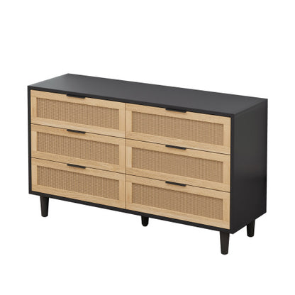 Brenvara 6-Drawer Rattan Dresser