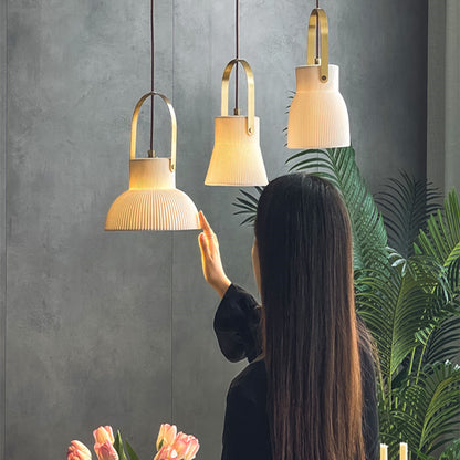 HinodeGlow Japanese Porcelain Chandelier – Artful Light in Minimalist Form