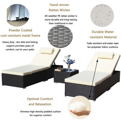 Altera 3-Piece Outdoor Chaise Lounge Set