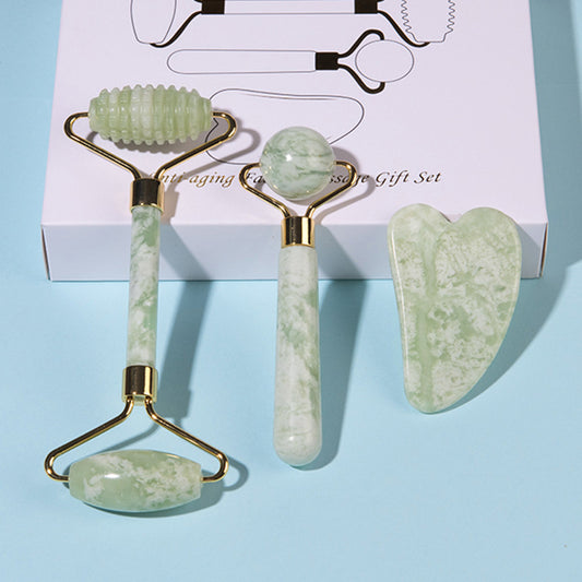 Gua Sha Facial Jade Scraping Board Set