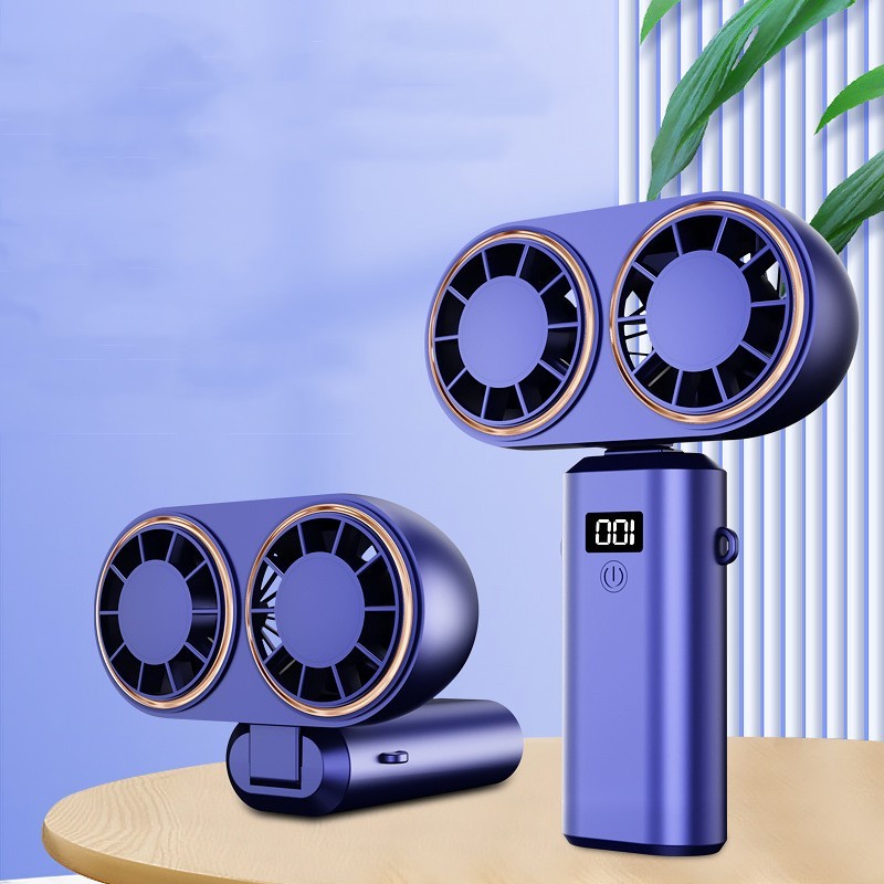 USB Portable Handheld Mini Fan ,Foldable, 5 Speed, USB Rechargeable, Display Screen
