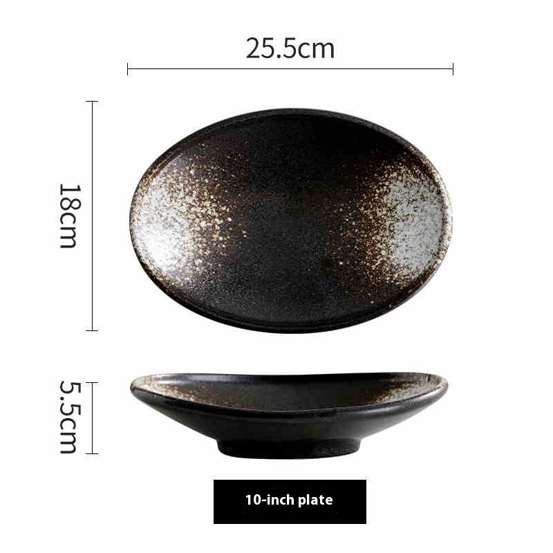 Aomizu 10-Inch Porcelain Oval Plate | Colored Glaze Finish