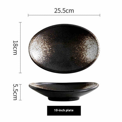 Aomizu 10-Inch Porcelain Oval Plate | Colored Glaze Finish