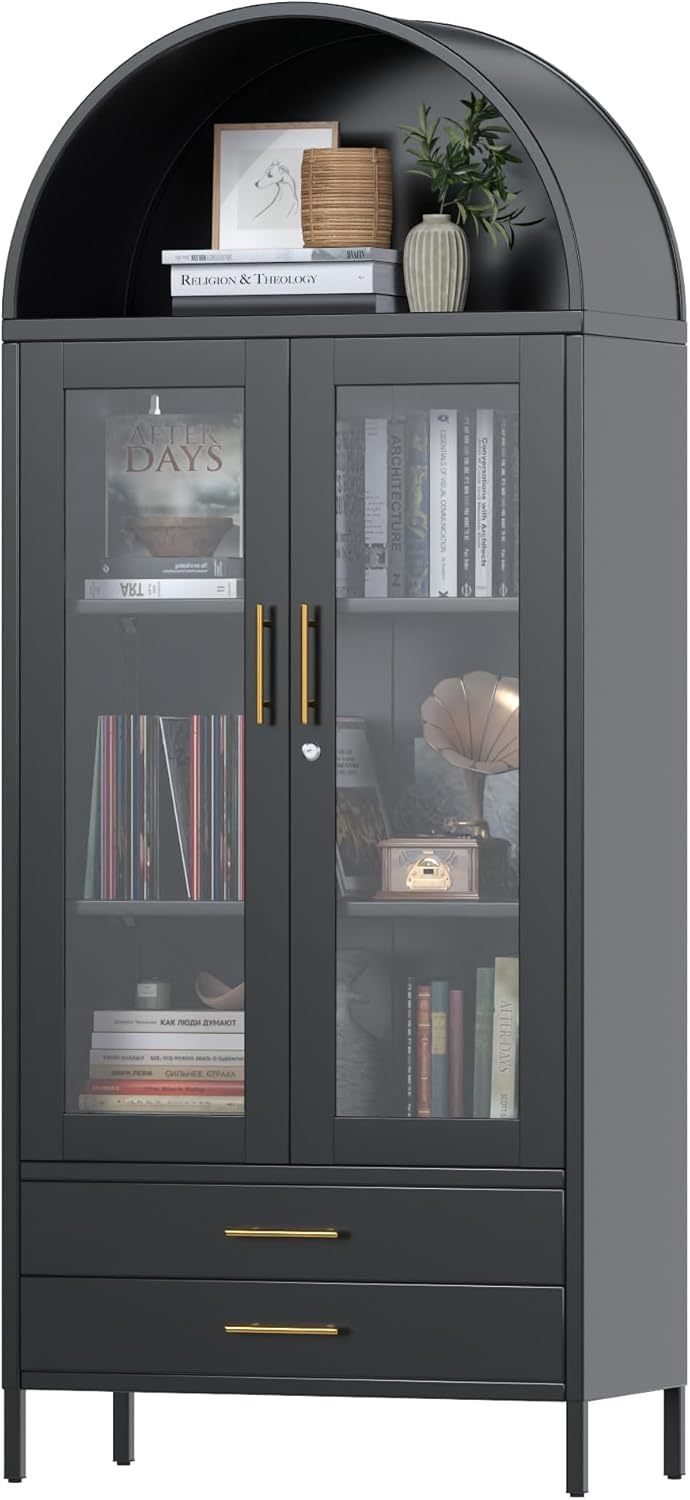 Ardenne Noir – Black Arched Cabinet with Drawers