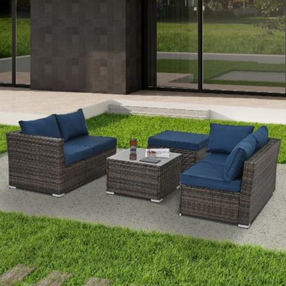 Halston 4-Piece Wicker Patio Conversation Set
