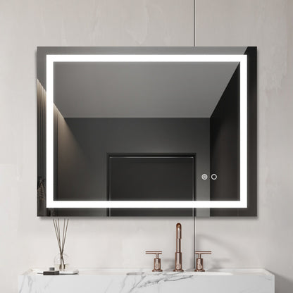 LUMIVO Touch-Control LED Bathroom Mirror – Anti-Fog, Dimmable, CCT Adjustable, Wall-Mounted