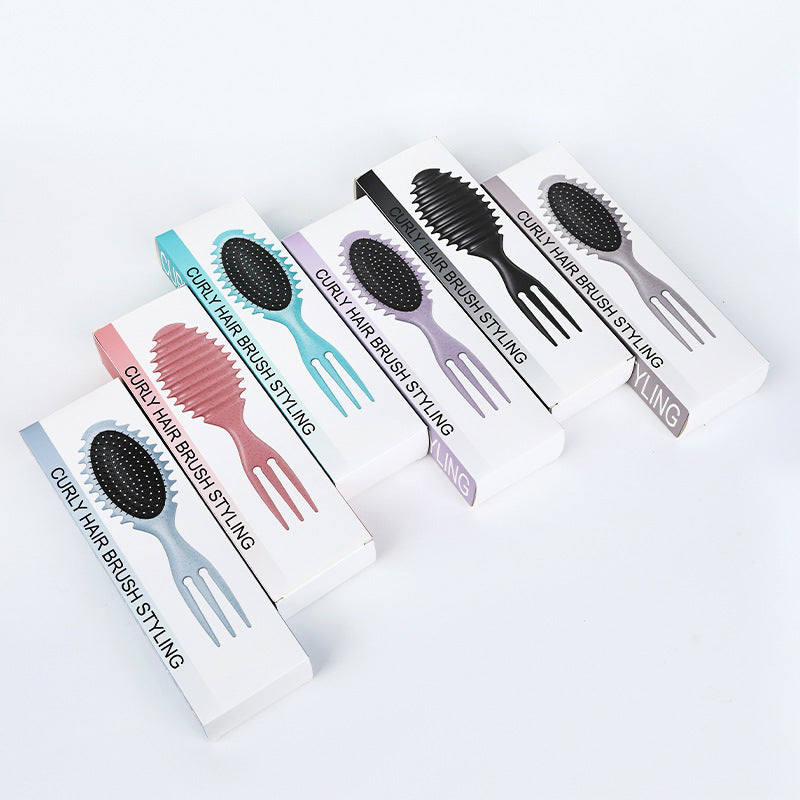 Curl Defining Bounce Hair Brush Boar Bristle Detangling Shaping Hairpick Hairbrushes