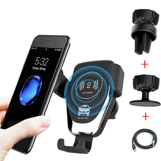 Wireless Fast Car Charger Mount Holder Stand Automatic Clamping Charging 10W QI