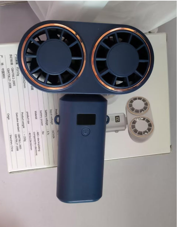 USB Portable Handheld Mini Fan ,Foldable, 5 Speed, USB Rechargeable, Display Screen
